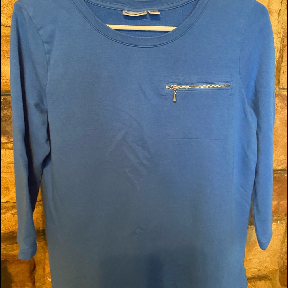 Blue Croft & Barrow 3/4 length sleeve top